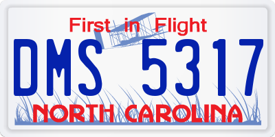 NC license plate DMS5317