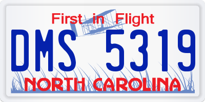 NC license plate DMS5319