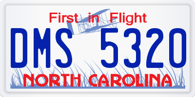 NC license plate DMS5320