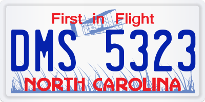 NC license plate DMS5323