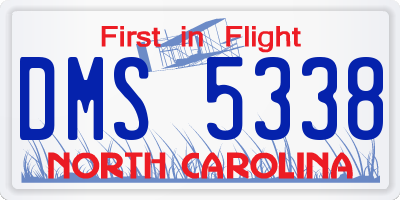 NC license plate DMS5338