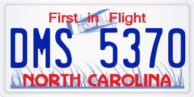 NC license plate DMS5370