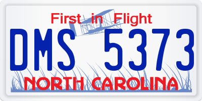 NC license plate DMS5373