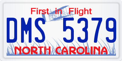 NC license plate DMS5379