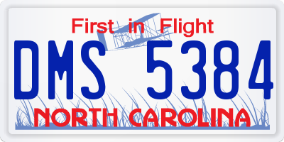 NC license plate DMS5384