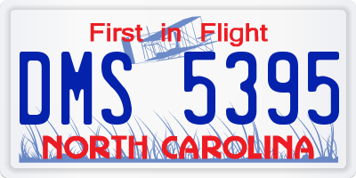 NC license plate DMS5395