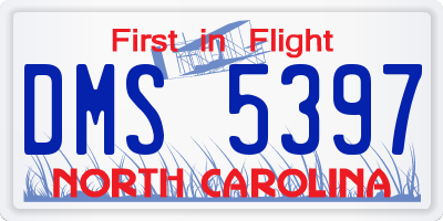 NC license plate DMS5397