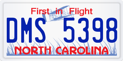 NC license plate DMS5398