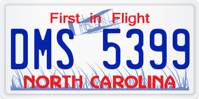 NC license plate DMS5399