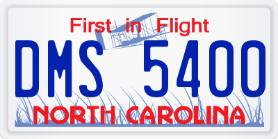 NC license plate DMS5400