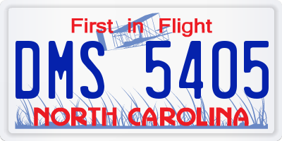 NC license plate DMS5405