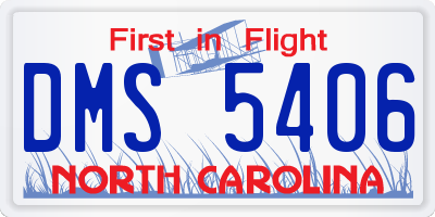 NC license plate DMS5406