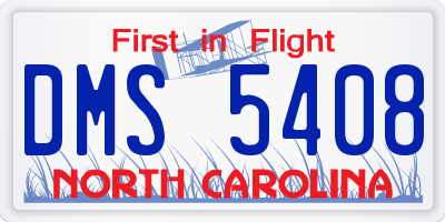 NC license plate DMS5408