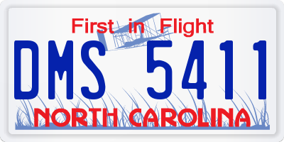 NC license plate DMS5411