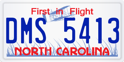 NC license plate DMS5413