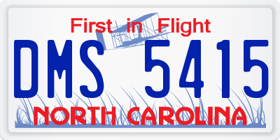 NC license plate DMS5415