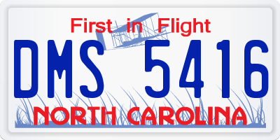 NC license plate DMS5416