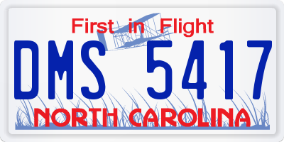 NC license plate DMS5417