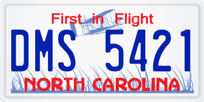 NC license plate DMS5421