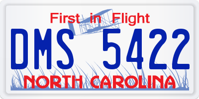 NC license plate DMS5422