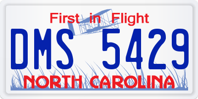 NC license plate DMS5429