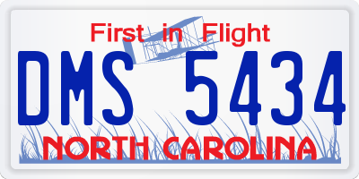 NC license plate DMS5434