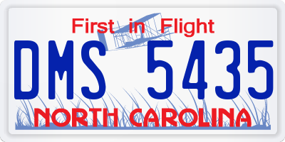 NC license plate DMS5435