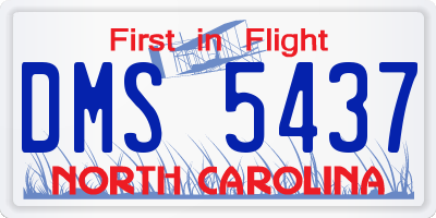 NC license plate DMS5437