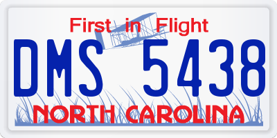 NC license plate DMS5438