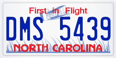 NC license plate DMS5439