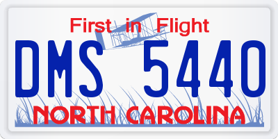 NC license plate DMS5440