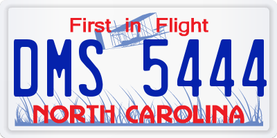 NC license plate DMS5444