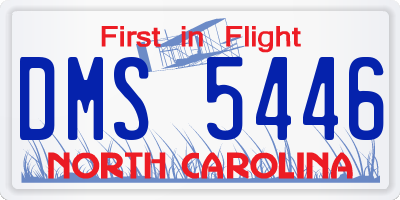 NC license plate DMS5446