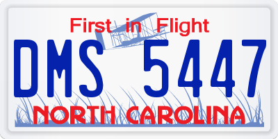 NC license plate DMS5447