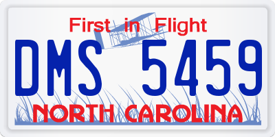 NC license plate DMS5459