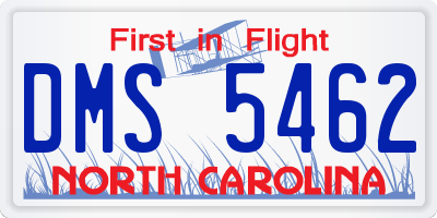 NC license plate DMS5462