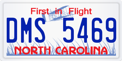 NC license plate DMS5469