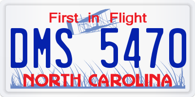 NC license plate DMS5470