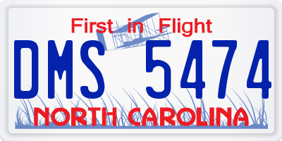 NC license plate DMS5474