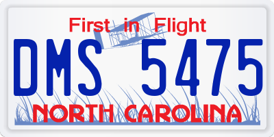 NC license plate DMS5475