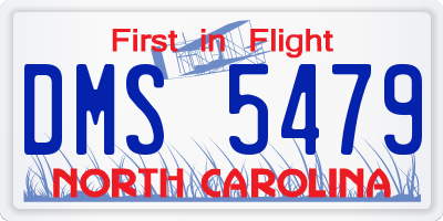 NC license plate DMS5479