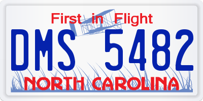 NC license plate DMS5482