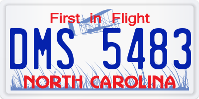 NC license plate DMS5483