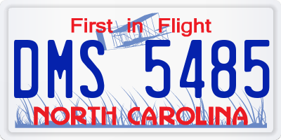 NC license plate DMS5485