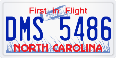 NC license plate DMS5486