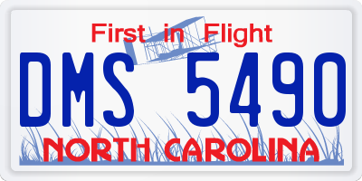 NC license plate DMS5490