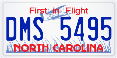 NC license plate DMS5495