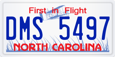 NC license plate DMS5497