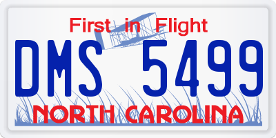 NC license plate DMS5499