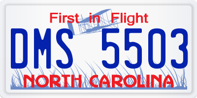 NC license plate DMS5503